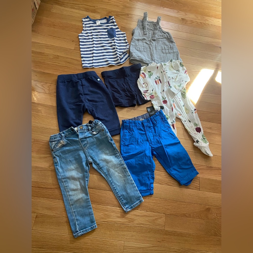 Lot Kids Baby Toddler 6-18 Months Bodies Jeans Pants Very Good Condition